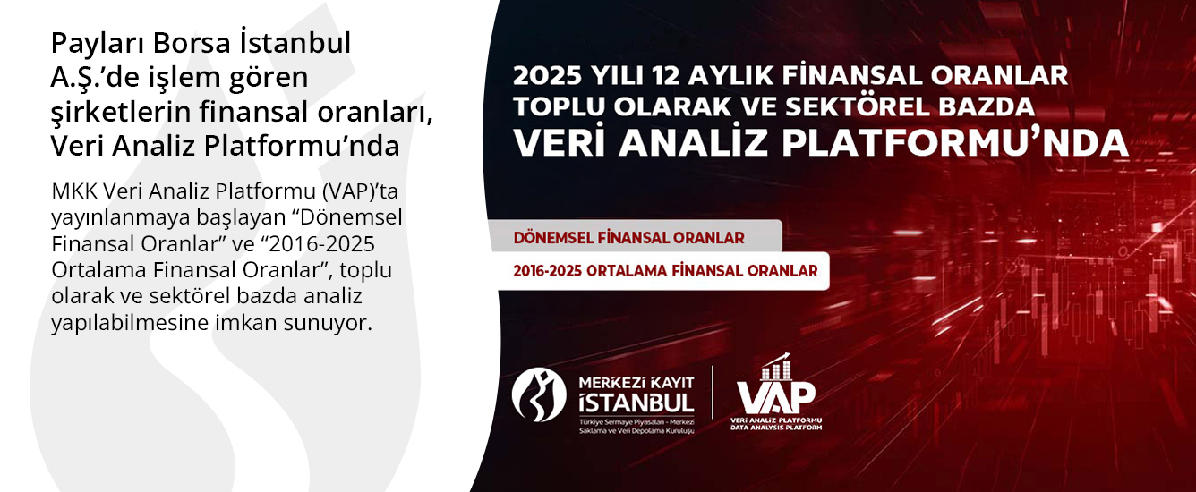 Payları Borsa İstanbul A.Ş.’de işlem gören şirketlerin finansal oranları, Veri Analiz Platformu’nda